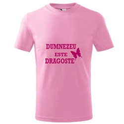 Tricou fetite 6 ani, Dumnezeu este dragoste!